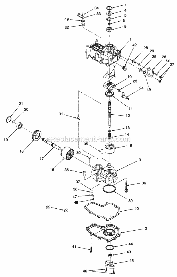 Hydrostatic Transmission Diagram and Parts List for Z48L 53AC365M100, 53BA1D5M100 Cub Cadet Lawn Mower